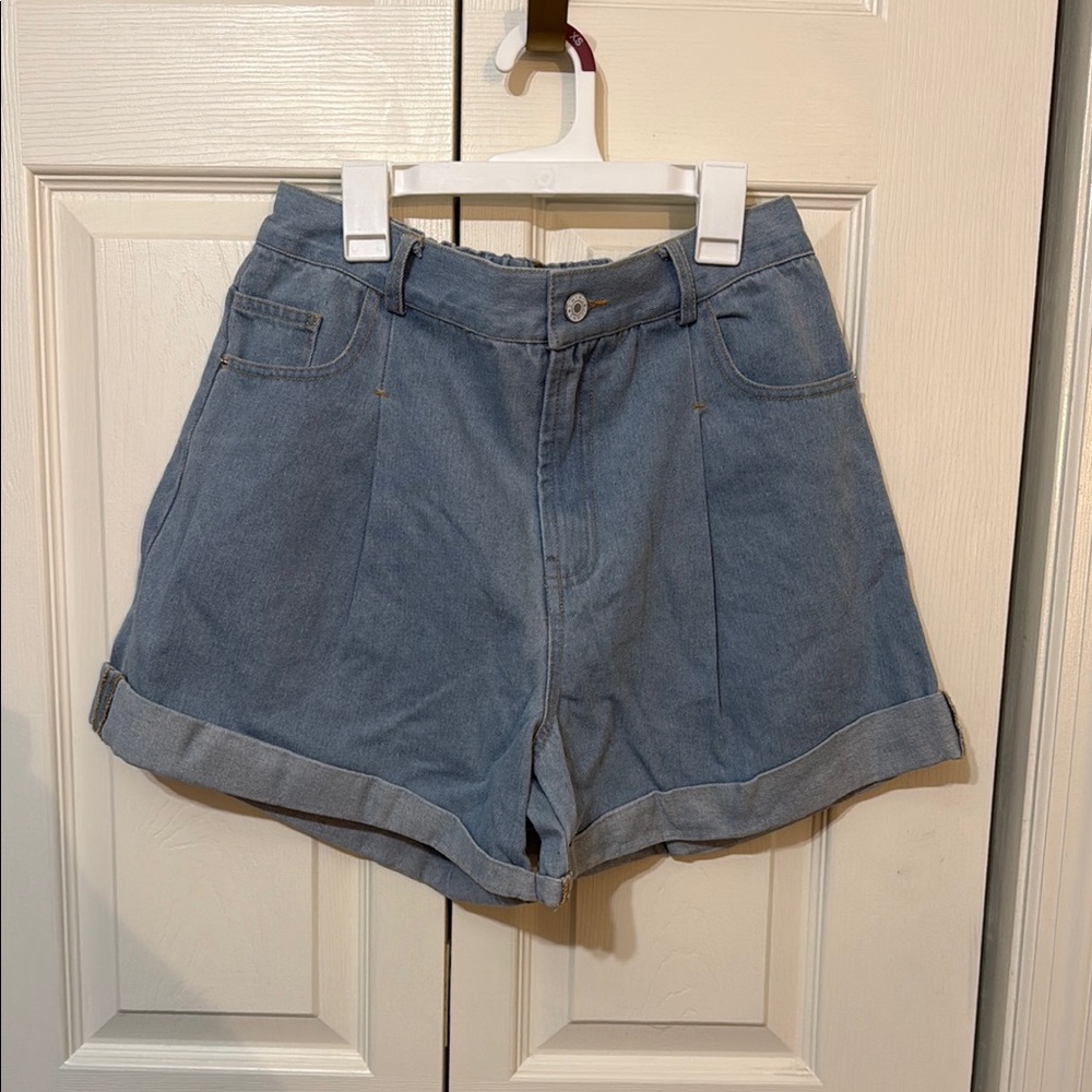 Entro Blue Jean Shorts Cuffed Hem